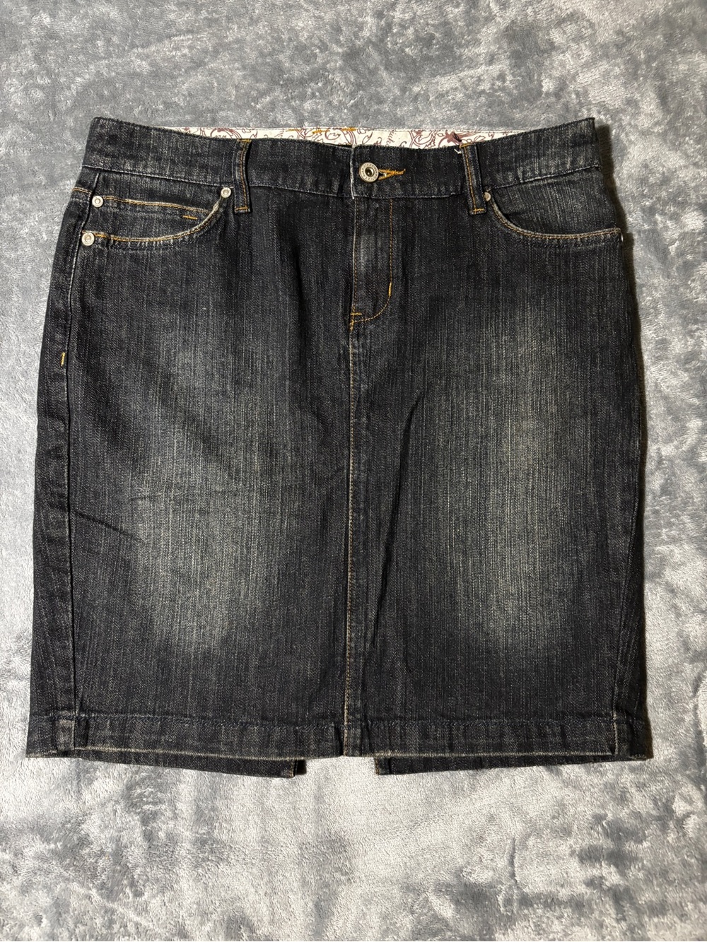 Z. Cavaricci Dark Wash Cotton Denim Pencil Skirt